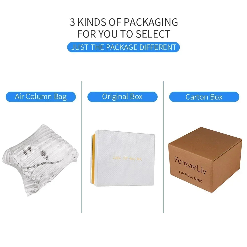Foreverlily 7 Colors Light LED Facial Skin Care Mask With Neck Skin Rejuvenation Treatment Anti Acne Whitening Therapy