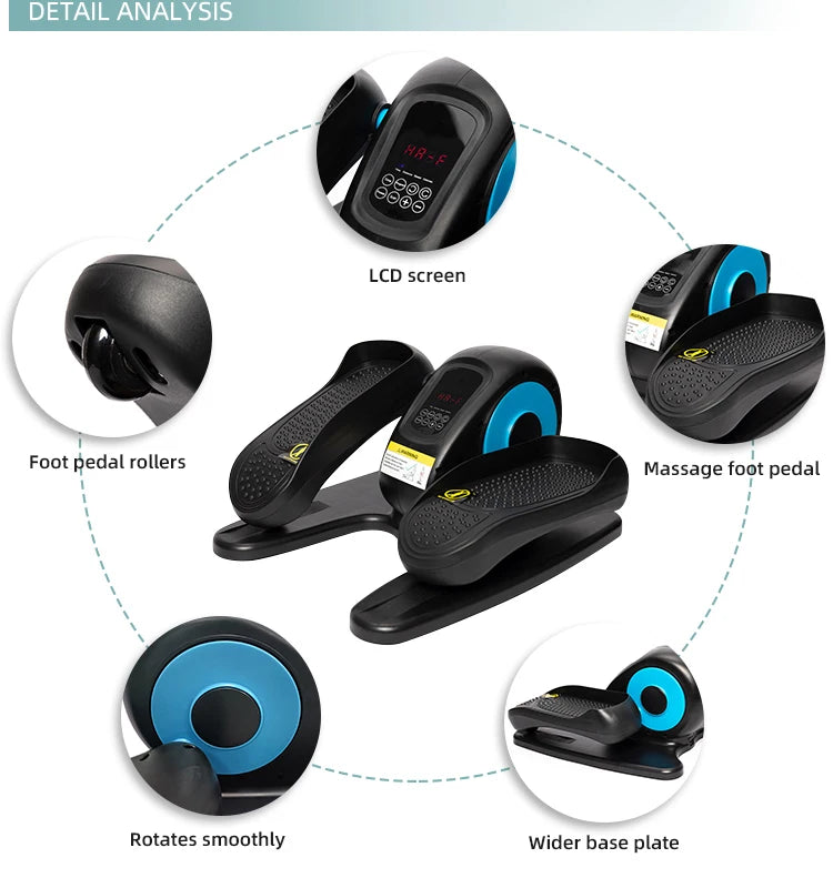 JSSUP Quiet Under Desk Elliptical Mini Bike With Adjustable Resistance