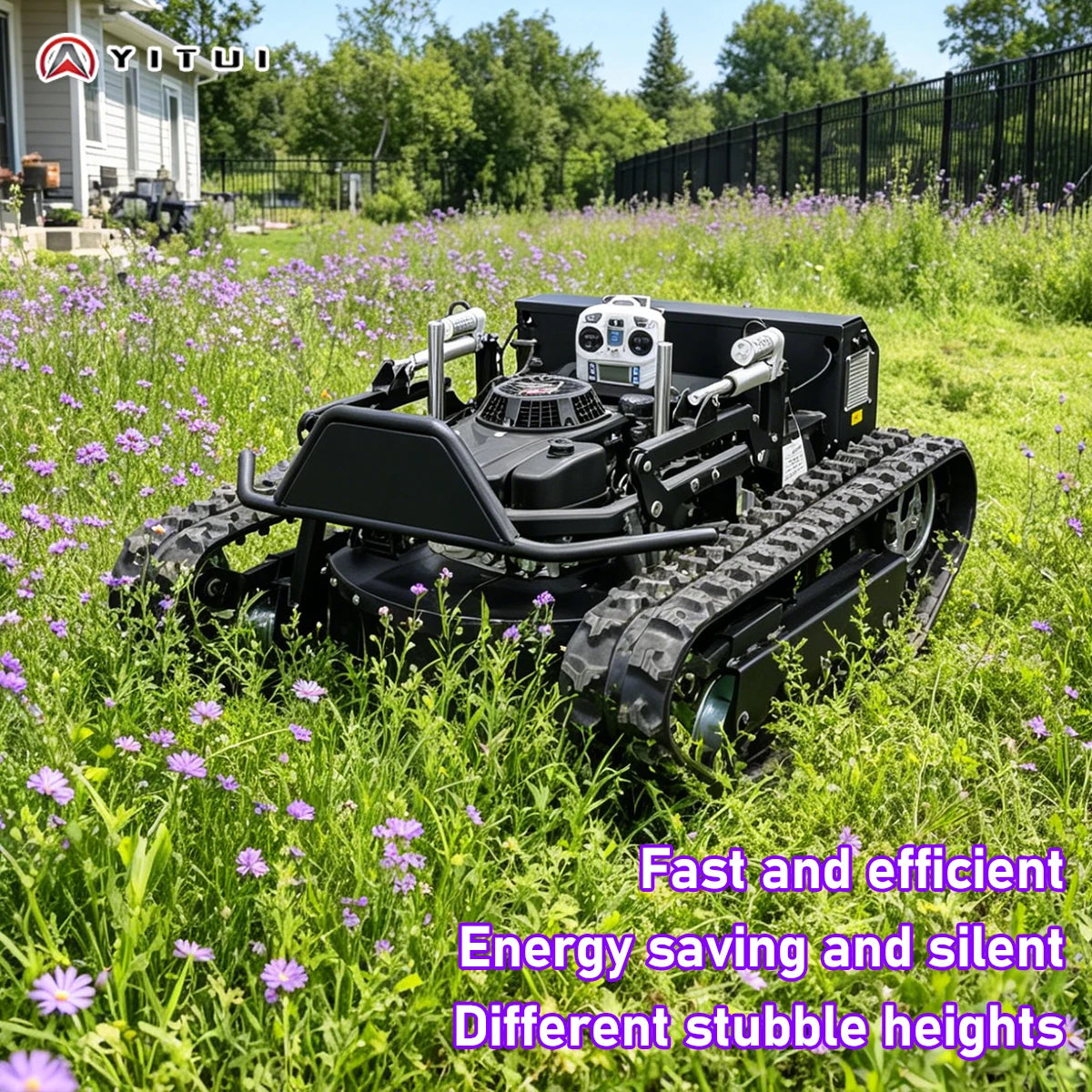 Remote Control Crawler Lawn Mower for Mountain and Backyard Maintenance
