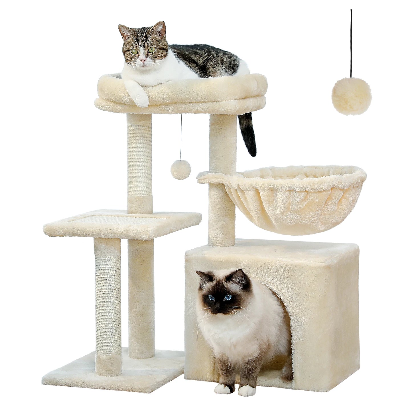 Cat Tree Cat Tower for Indoor Cats with Big Hammock Grey