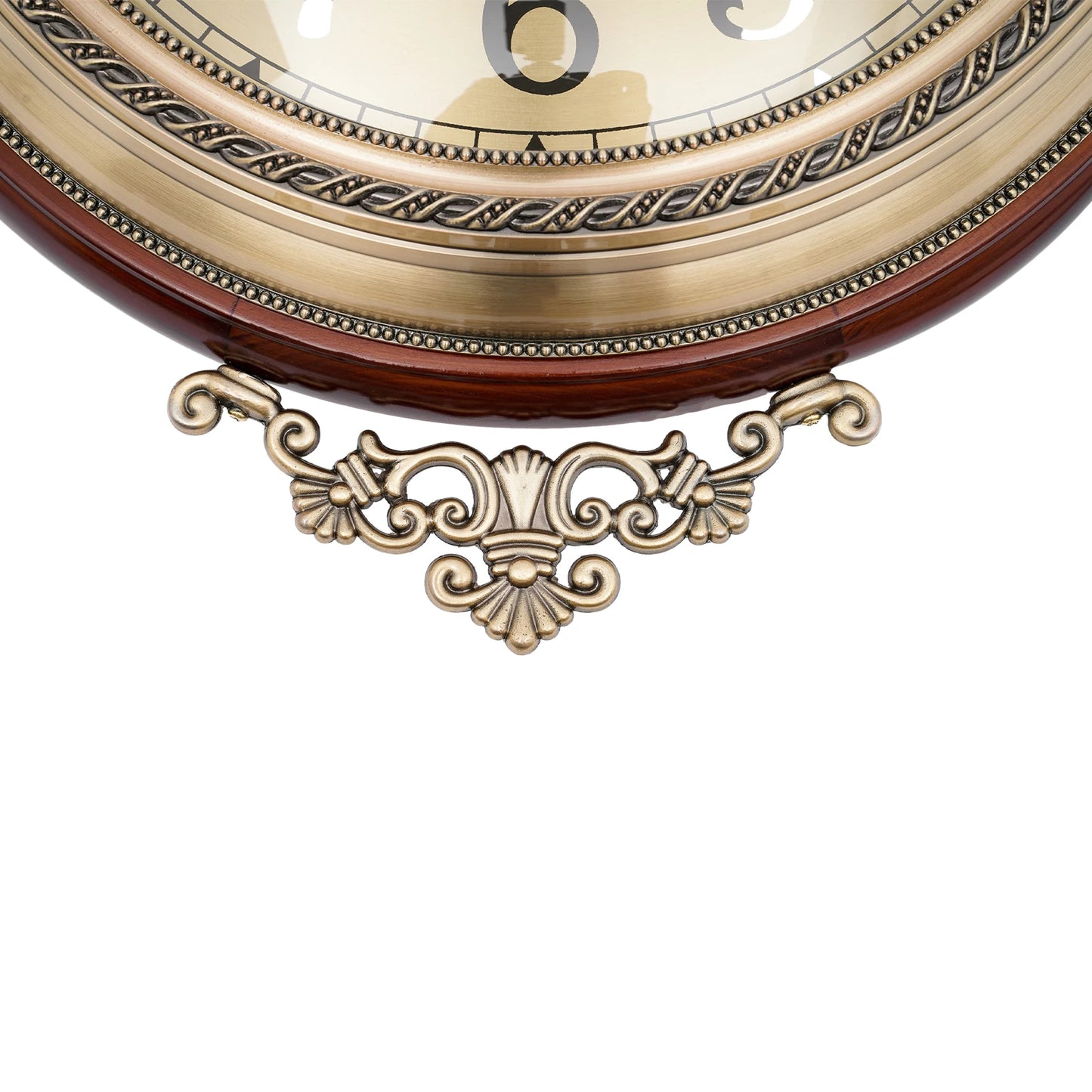 European Art Wall Clock Silent Retro Large Metal Wood Double Sided Wall Clock Living Room Home Decor