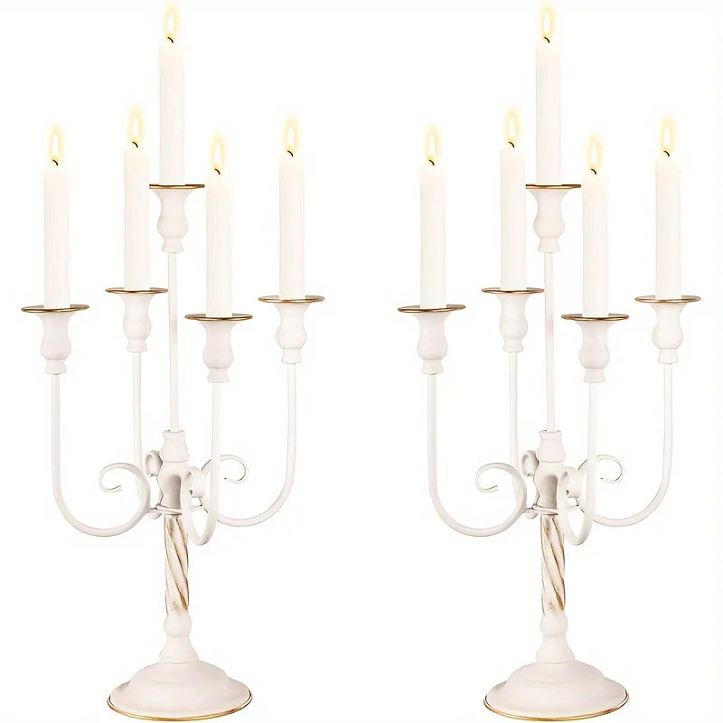 Modern Iron Pillar Candle Holders for Weddings and Banquets