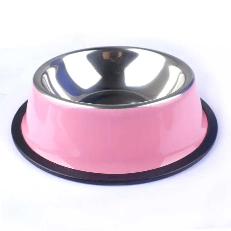 Pet Dog Stainless Steel Bowls for Puppies and Cats Food and Water Dish Feeder Travel Non-Slip Feeding Dishes Pet Supplies