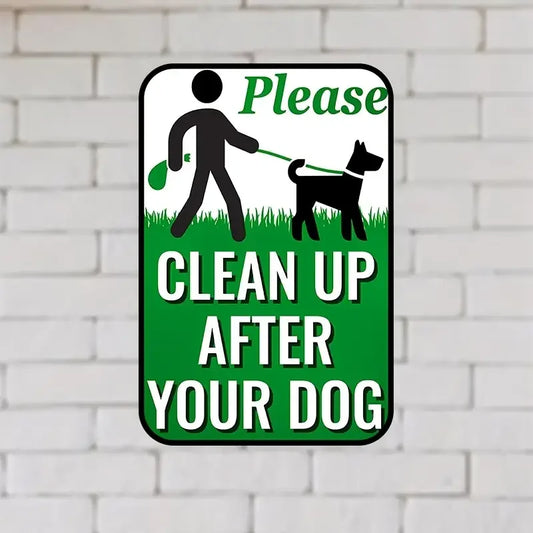 Metal Dog Waste Prohibition Yard Sign Weatherproof Aluminum