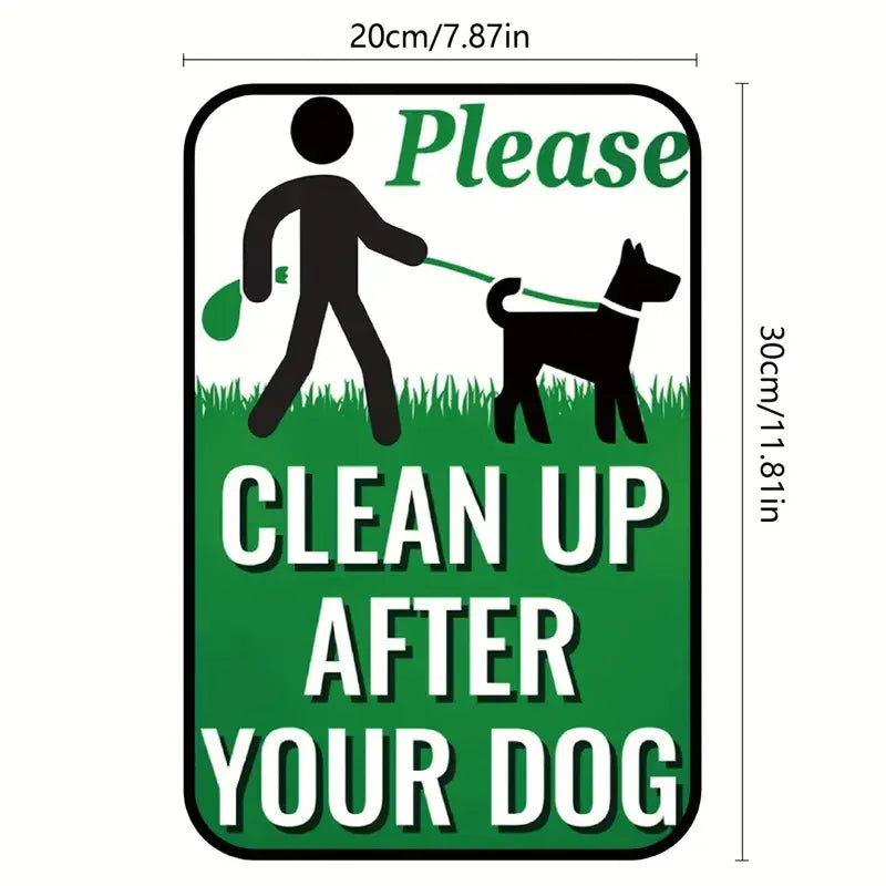 Metal Dog Waste Prohibition Yard Sign Weatherproof Aluminum