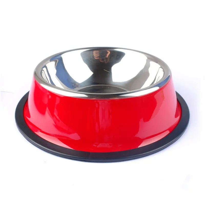 Pet Dog Stainless Steel Bowls for Puppies and Cats Food and Water Dish Feeder Travel Non-Slip Feeding Dishes Pet Supplies