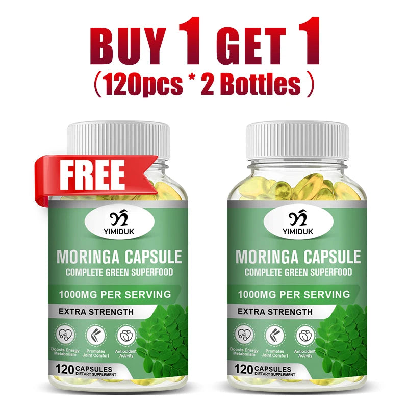 Yimiduk Pure Moringa Oleifera Capsules for Skin Glow Energy