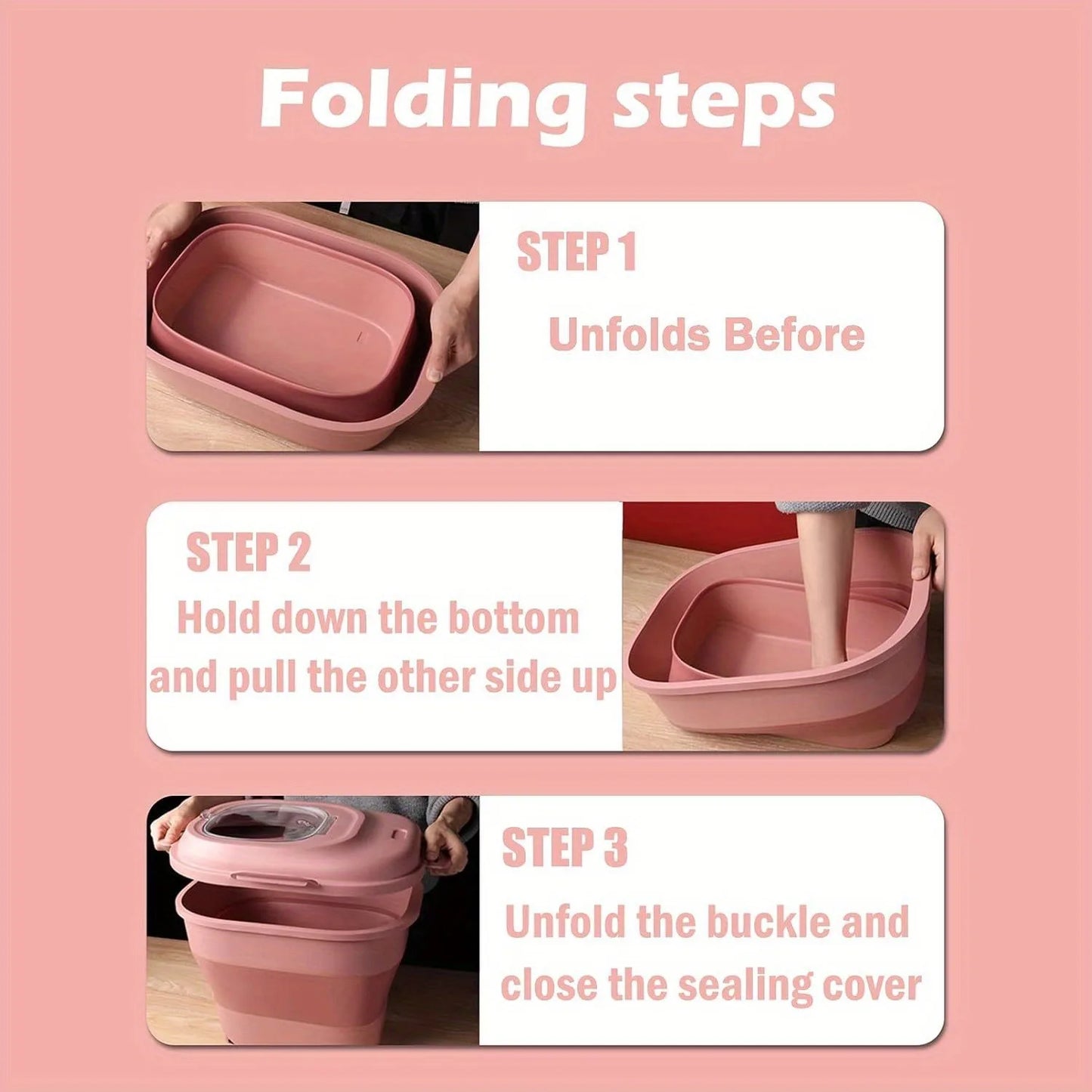 Collapsible Dog Food Storage Container with Airtight Lid and Moisture Proof Design 2.5L Capacity