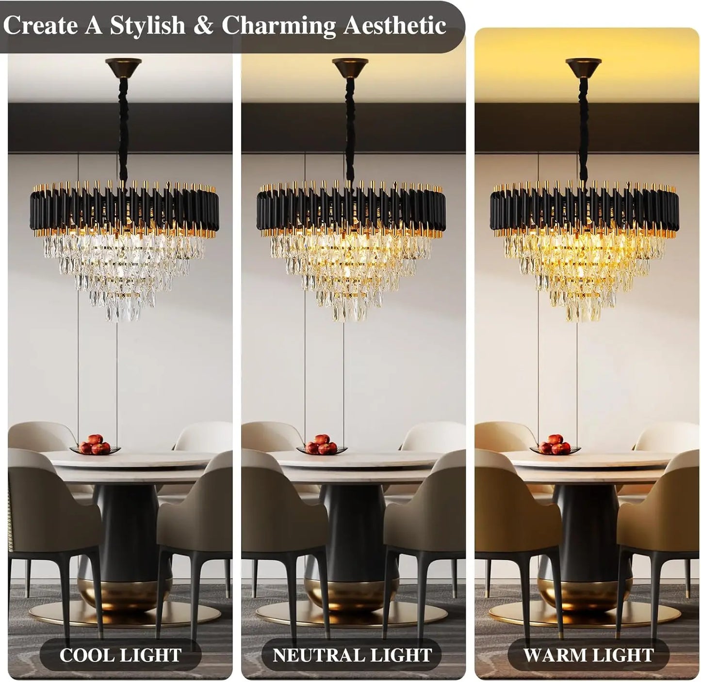 Luxury Pendant Lights Crystal Aluminum Chandelier E12 Lamp Holder