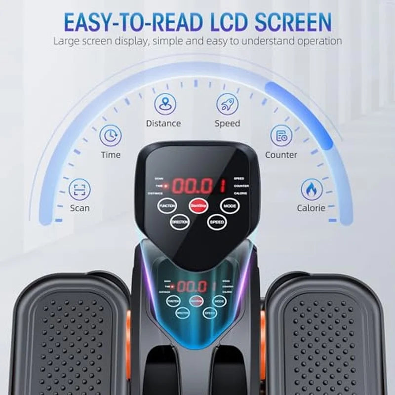 Under Desk Elliptical Machine Electric Pedal Exerciser Seniors Quiet Portable Leg Exercise Equipment