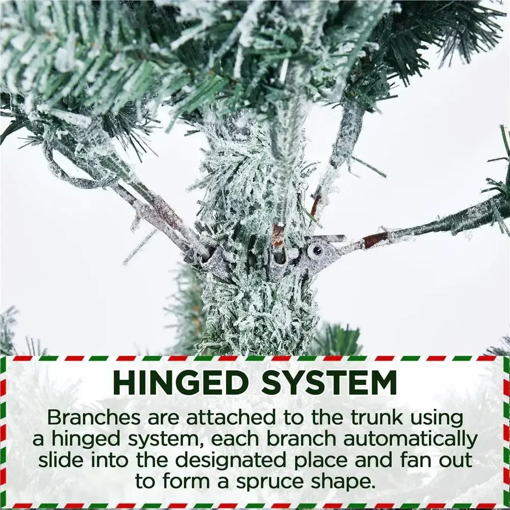 XMSJ Flocked Snow Pencil Christmas Tree Holiday Decor