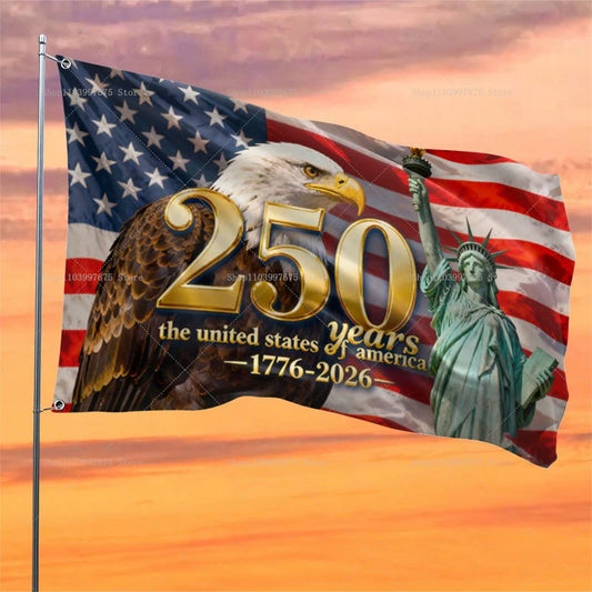 USA Flag Banner July Fourth Independence Day Outdoor Yard Decor
