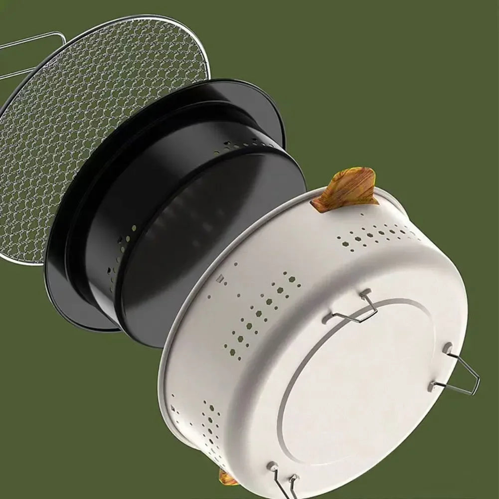 Vie Lente Portable Korean Charcoal Barbecue Grill Stainless Steel