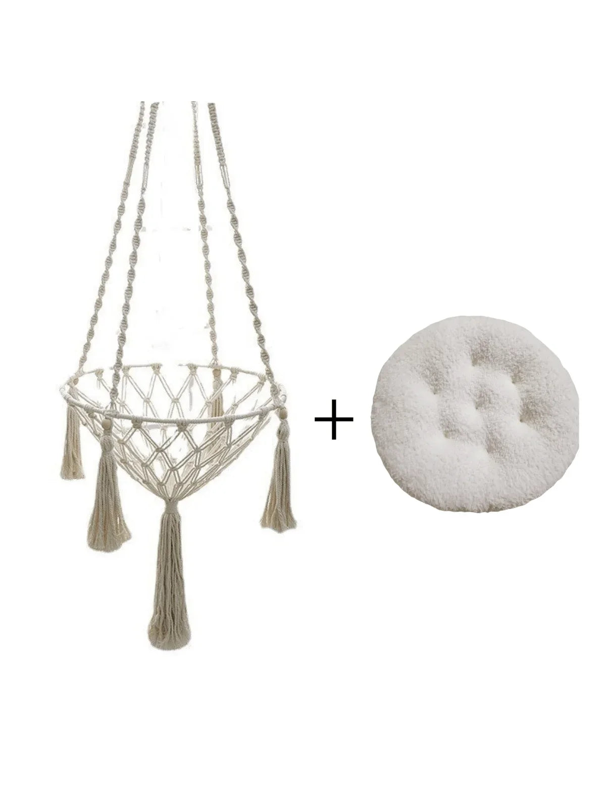 Cat Hammock Handwoven Cotton Rope Hanging Basket Den Indoor Nest