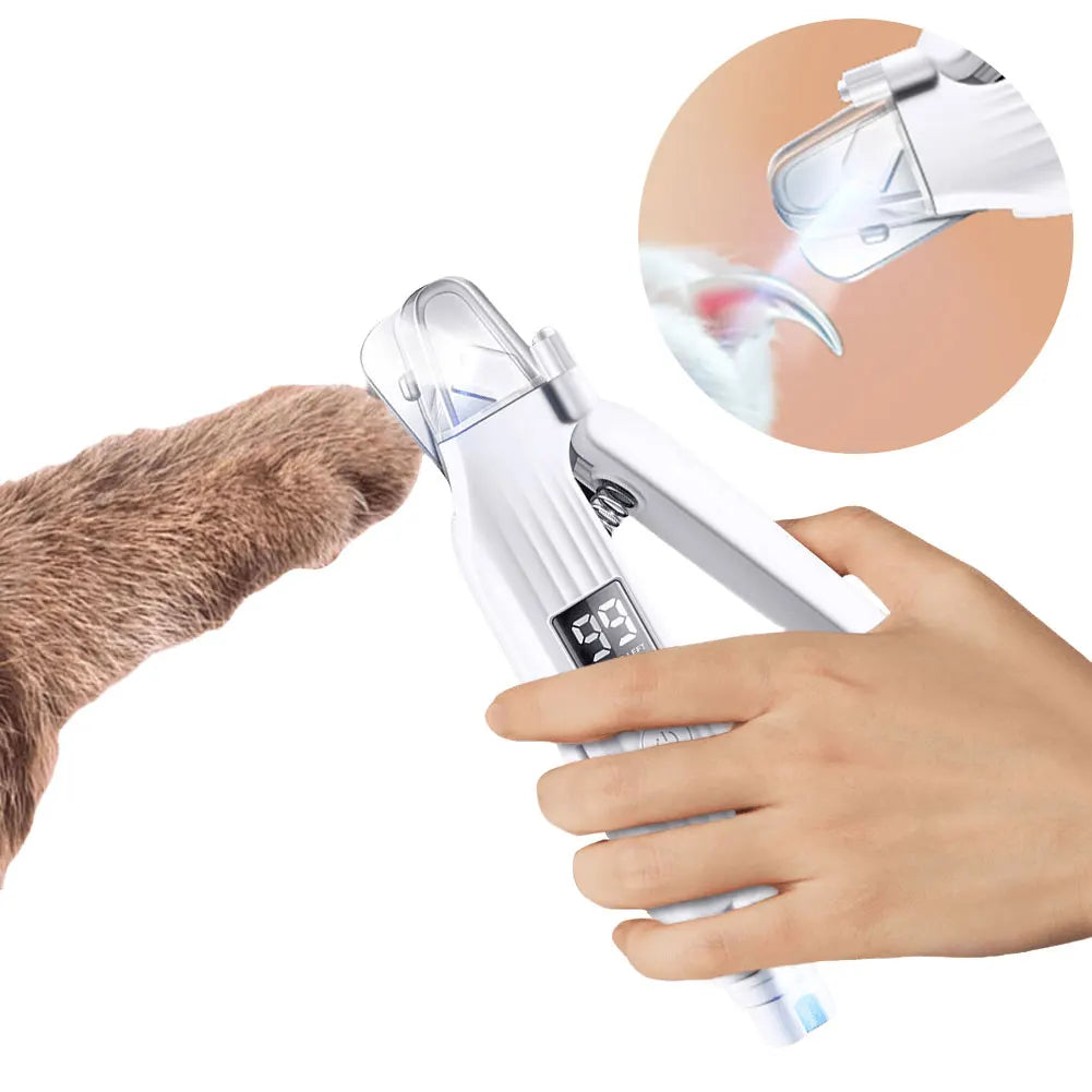 2 in 1 Electric Dog Nail Grinder and Clipper with LED Light Rechargeable Pet Nail Trimmer for Dogs and Cats