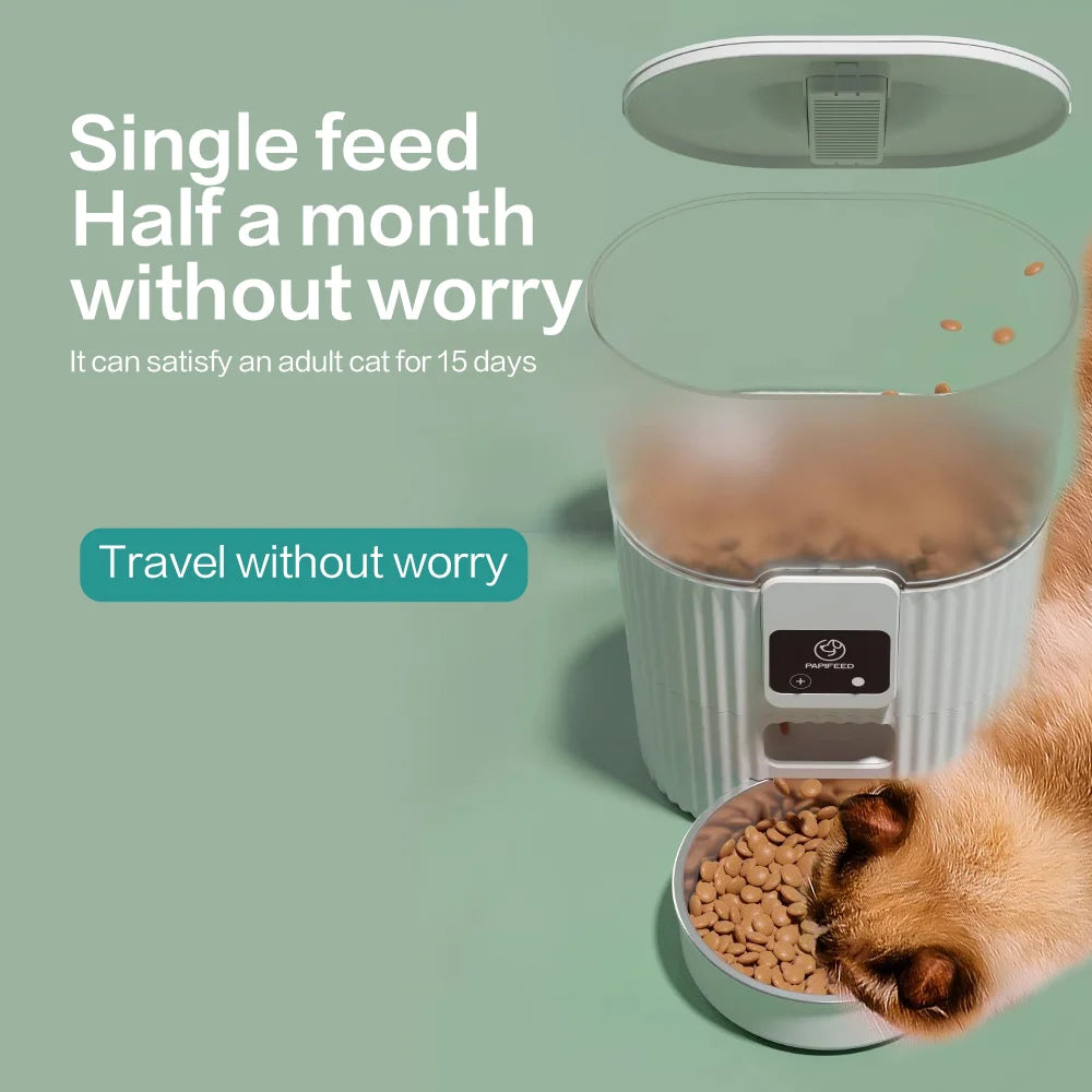 PAPIFEED Cat Automatic Feeder Dog Fixed Feeding Machine Wifi Remote Smart Pet Food Dispenser