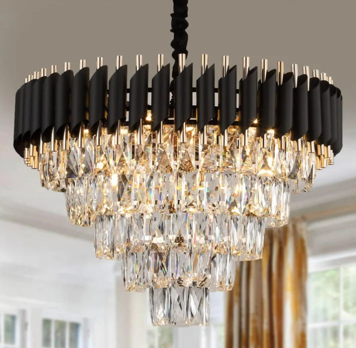 Luxury Pendant Lights Crystal Aluminum Chandelier E12 Lamp Holder