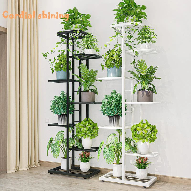 Cordlal Shining Stand For Flowers Iron 8 Layer Plant Holder Storage Shelf Pot Rack Organizer Home Garden Decoration