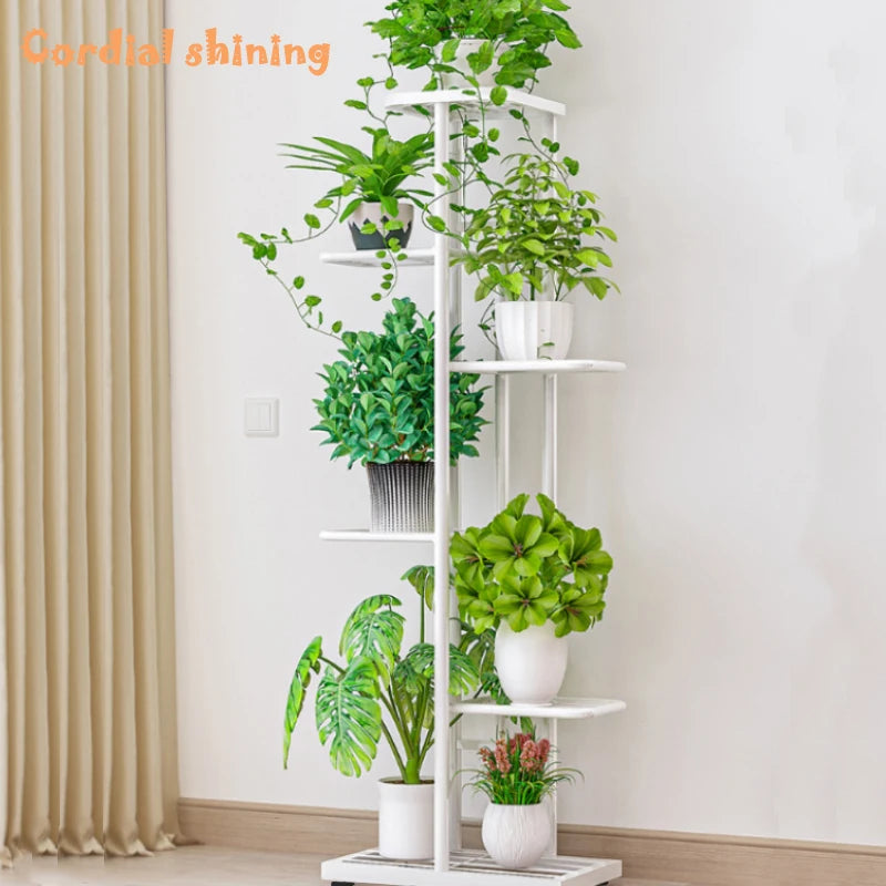 Cordlal Shining Stand For Flowers Iron 8 Layer Plant Holder Storage Shelf Pot Rack Organizer Home Garden Decoration