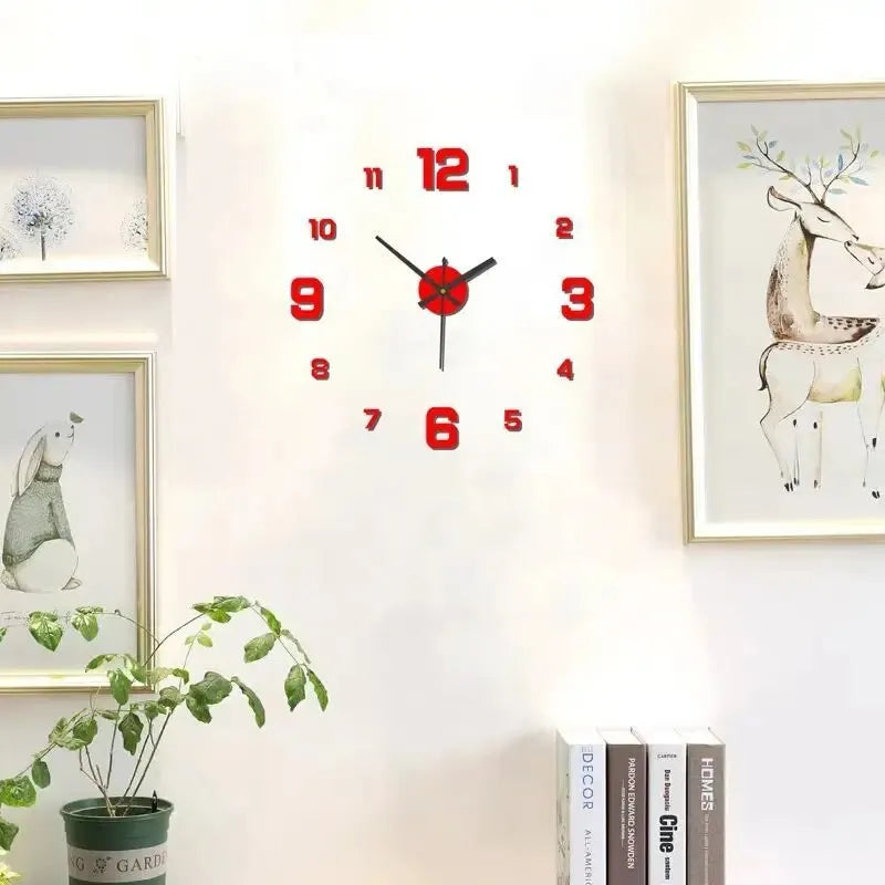Creative Frameless DIY Wall Clock Silent Home Office Decor