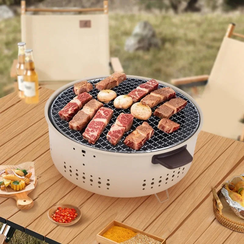 Vie Lente Portable Korean Charcoal Barbecue Grill Stainless Steel