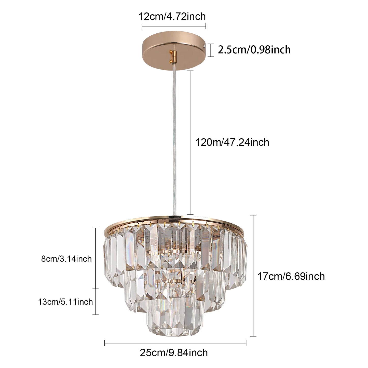 Modern Pendant Light Chandelier K9 Crystal LED Ceiling Lamp for Kitchen Island and Dining Room Nordic Decor