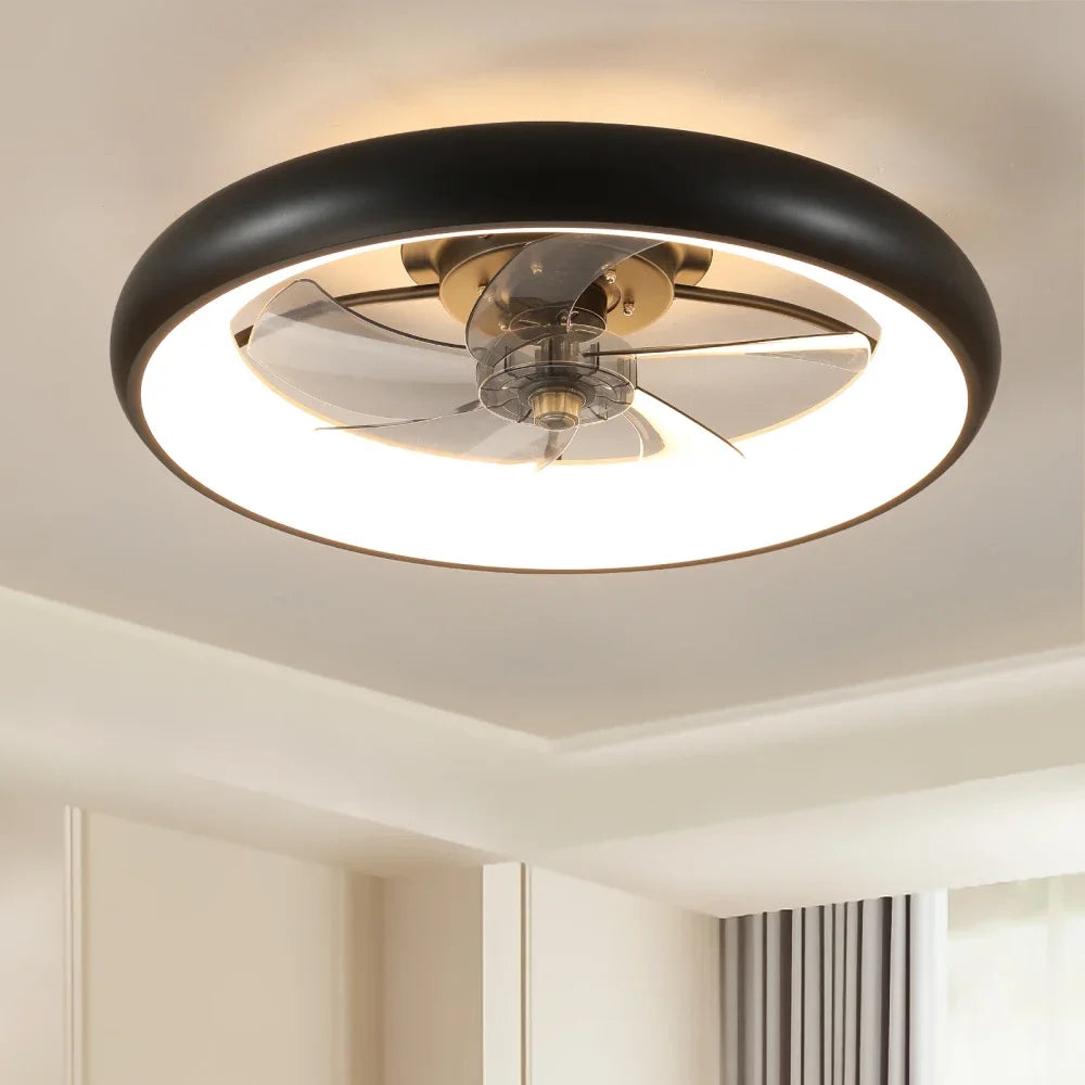 Modern Ceiling Fan with Dimmable LED Lights Remote Control Safe and Quiet Design
