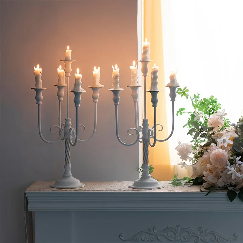 Modern Iron Pillar Candle Holders for Weddings and Banquets