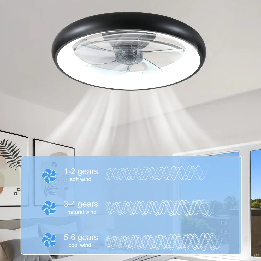 Modern Ceiling Fan with Dimmable LED Lights Remote Control Safe and Quiet Design
