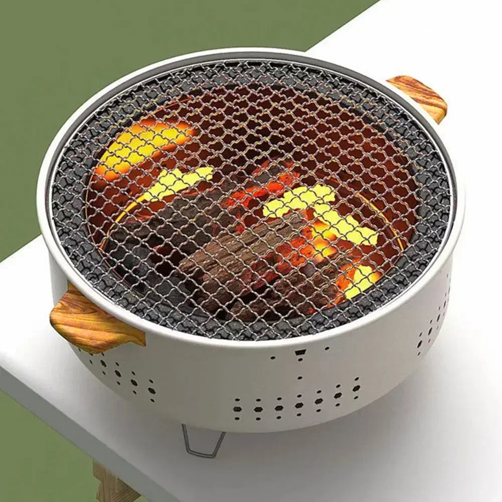 Vie Lente Portable Korean Charcoal Barbecue Grill Stainless Steel