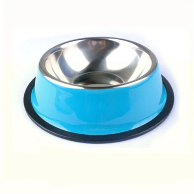 Pet Dog Stainless Steel Bowls for Puppies and Cats Food and Water Dish Feeder Travel Non-Slip Feeding Dishes Pet Supplies