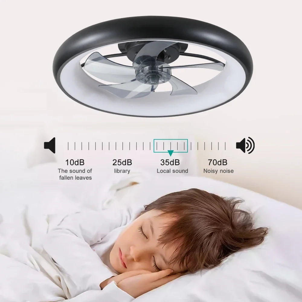Modern Ceiling Fan with Dimmable LED Lights Remote Control Safe and Quiet Design
