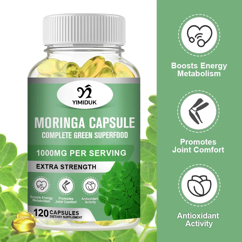 Yimiduk Pure Moringa Oleifera Capsules for Skin Glow Energy
