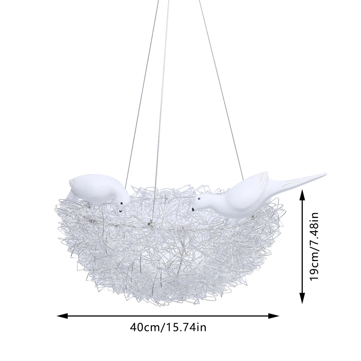 5 Light Woven Nest Chandelier Contemporary Metal Pendant Lamp with Bird Accents LED Hanging Ceiling Light Fixture