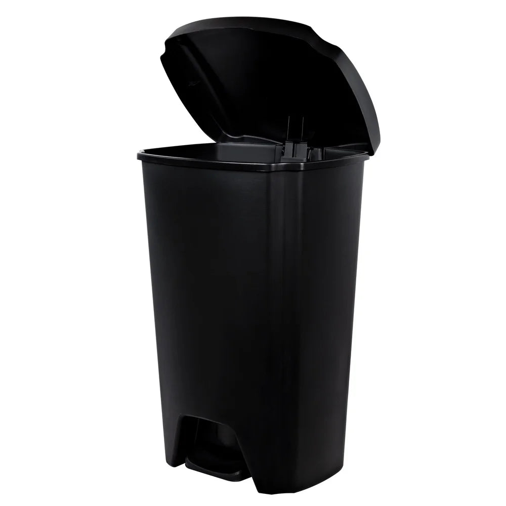 12.1 Gallon Step Trash Can Plastic Garbage Bin with Lid Touchless Soft Close Hands-Free Waste Solution Kitchen