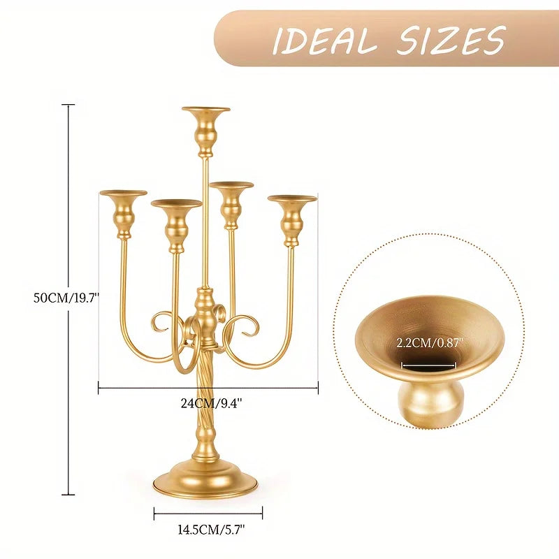 Modern Iron Pillar Candle Holders for Weddings and Banquets