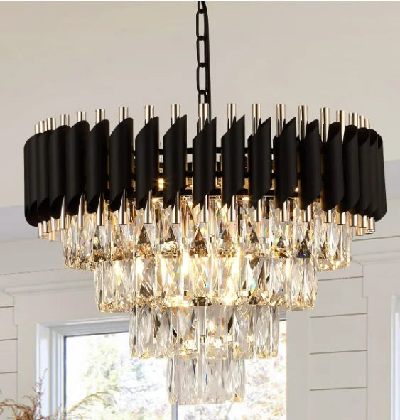 Luxury Pendant Lights Crystal Aluminum Chandelier E12 Lamp Holder