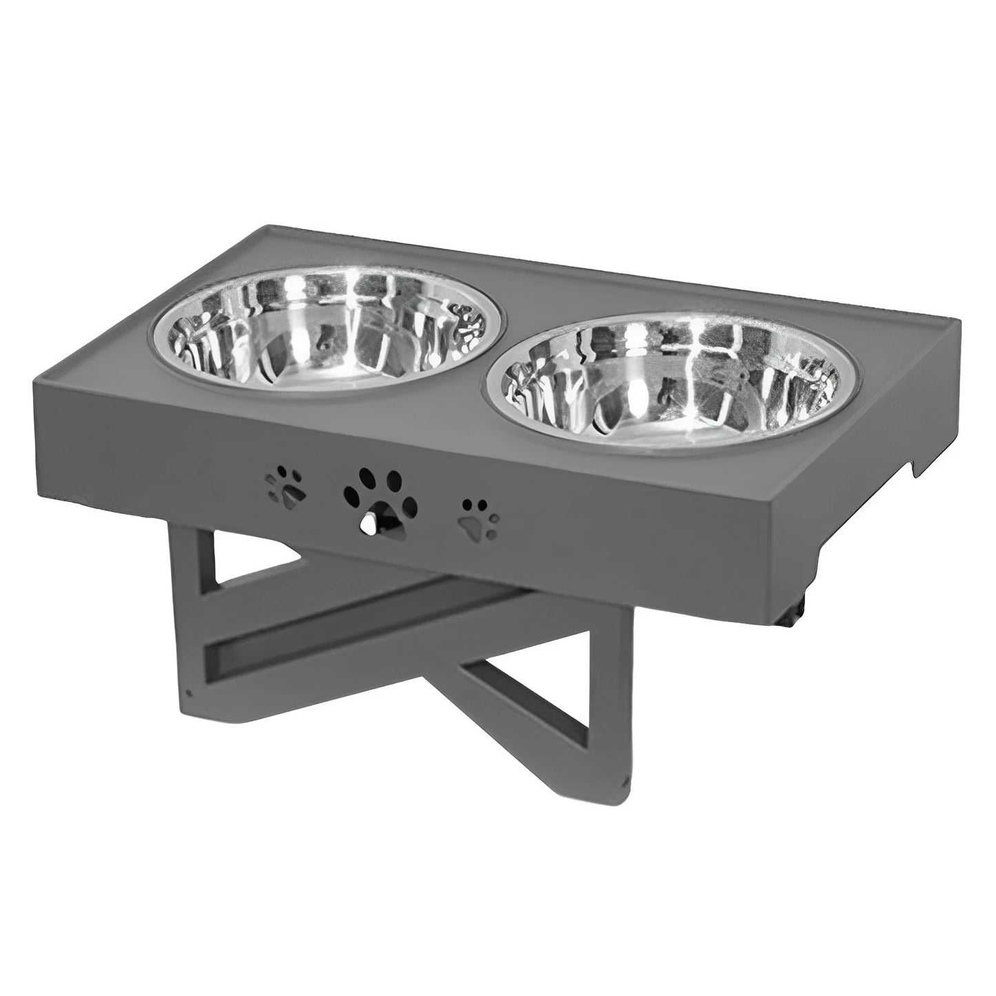 Stainless Steel Elevated Dog Bowl Non-Slip No Spill Design