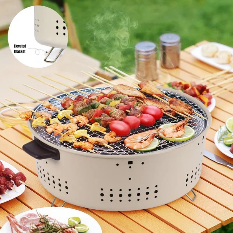Vie Lente Portable Korean Charcoal Barbecue Grill Stainless Steel