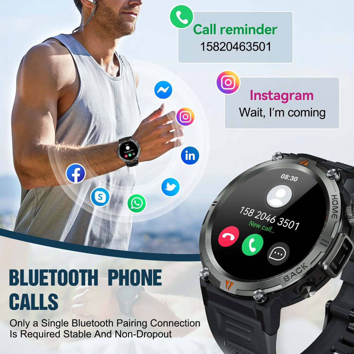 EIGIIS 2024 New KE3 Bluetooth Call Smart Watch Men