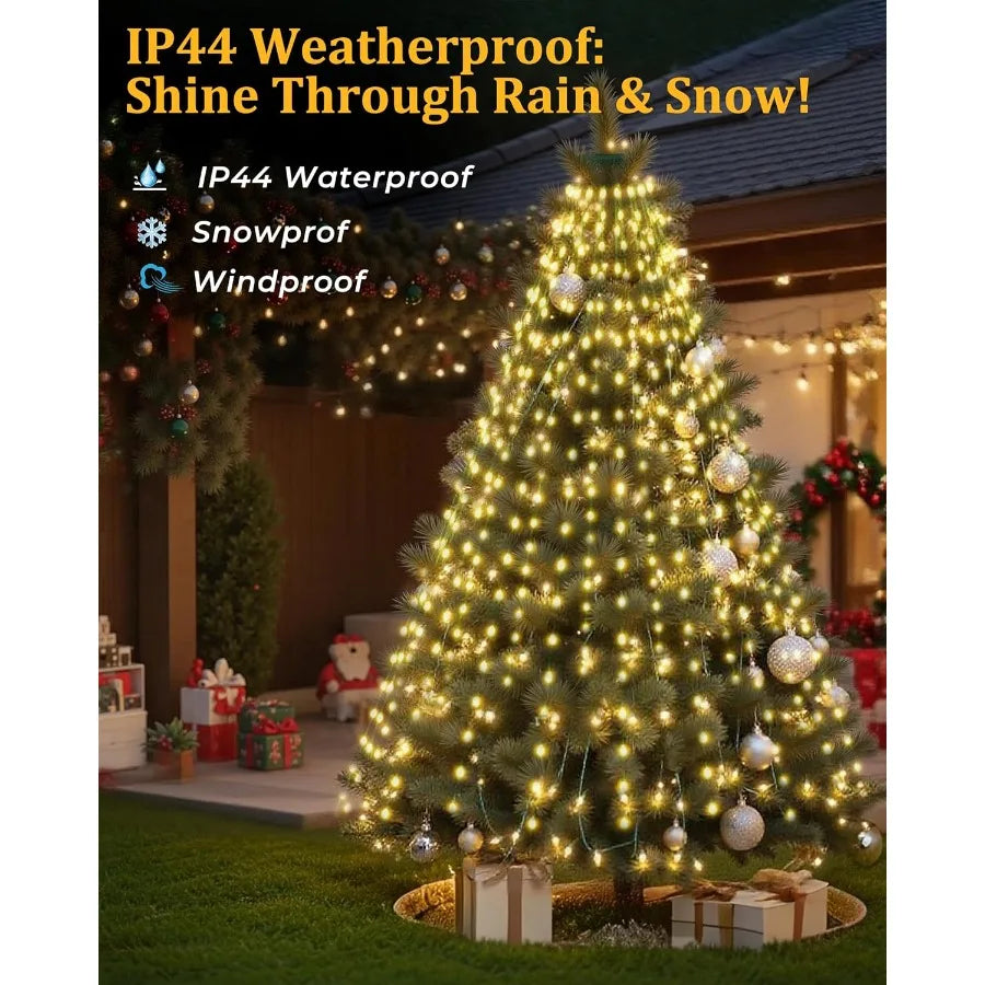 400 LED Christmas Tree Lights 8 Modes Memory Function Timing