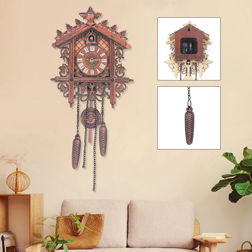 New Wooden Wall Clock Antique Swing Pendulum for Living Room