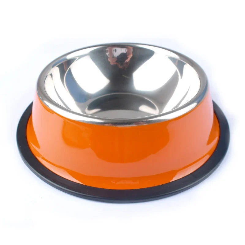 Pet Dog Stainless Steel Bowls for Puppies and Cats Food and Water Dish Feeder Travel Non-Slip Feeding Dishes Pet Supplies