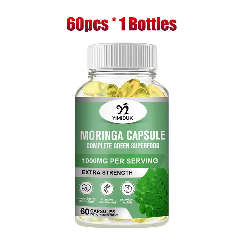 Yimiduk Pure Moringa Oleifera Capsules for Skin Glow Energy