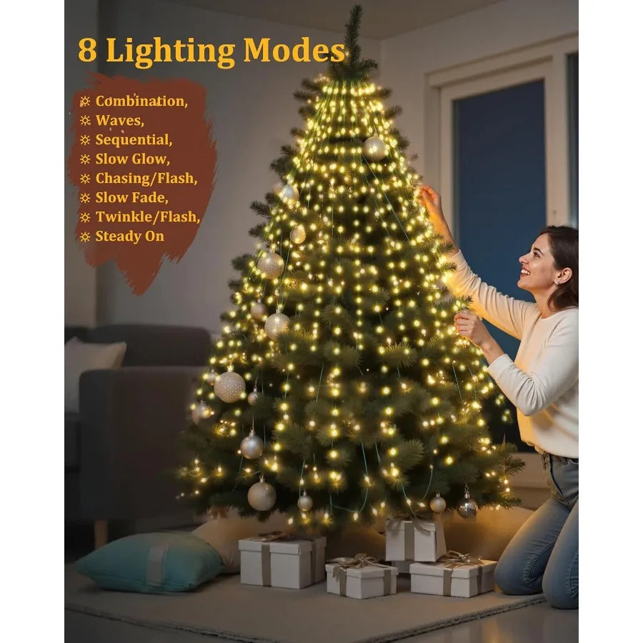 400 LED Christmas Tree Lights 8 Modes Memory Function Timing