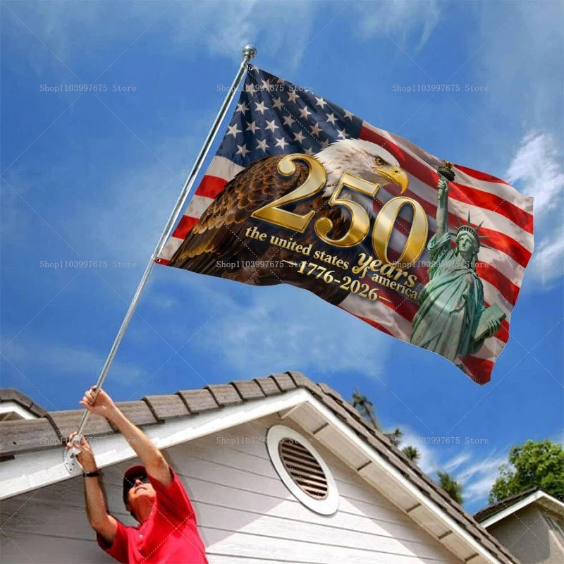 USA Flag Banner July Fourth Independence Day Outdoor Yard Decor