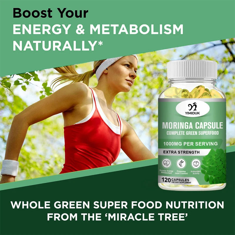 Yimiduk Pure Moringa Oleifera Capsules for Skin Glow Energy