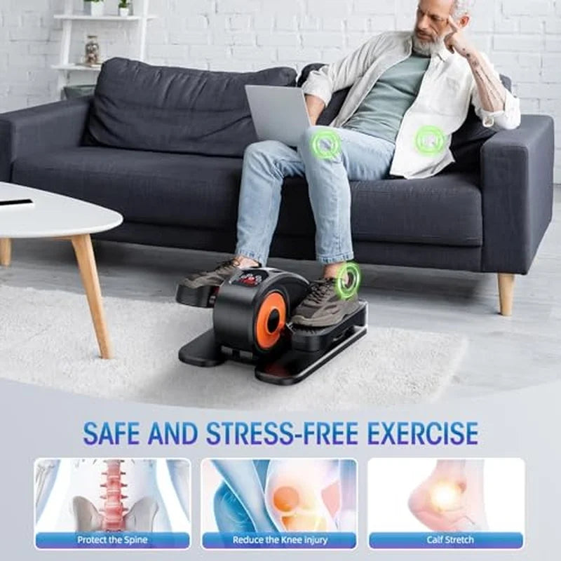 Under Desk Elliptical Machine Electric Pedal Exerciser Seniors Quiet Portable Leg Exercise Equipment