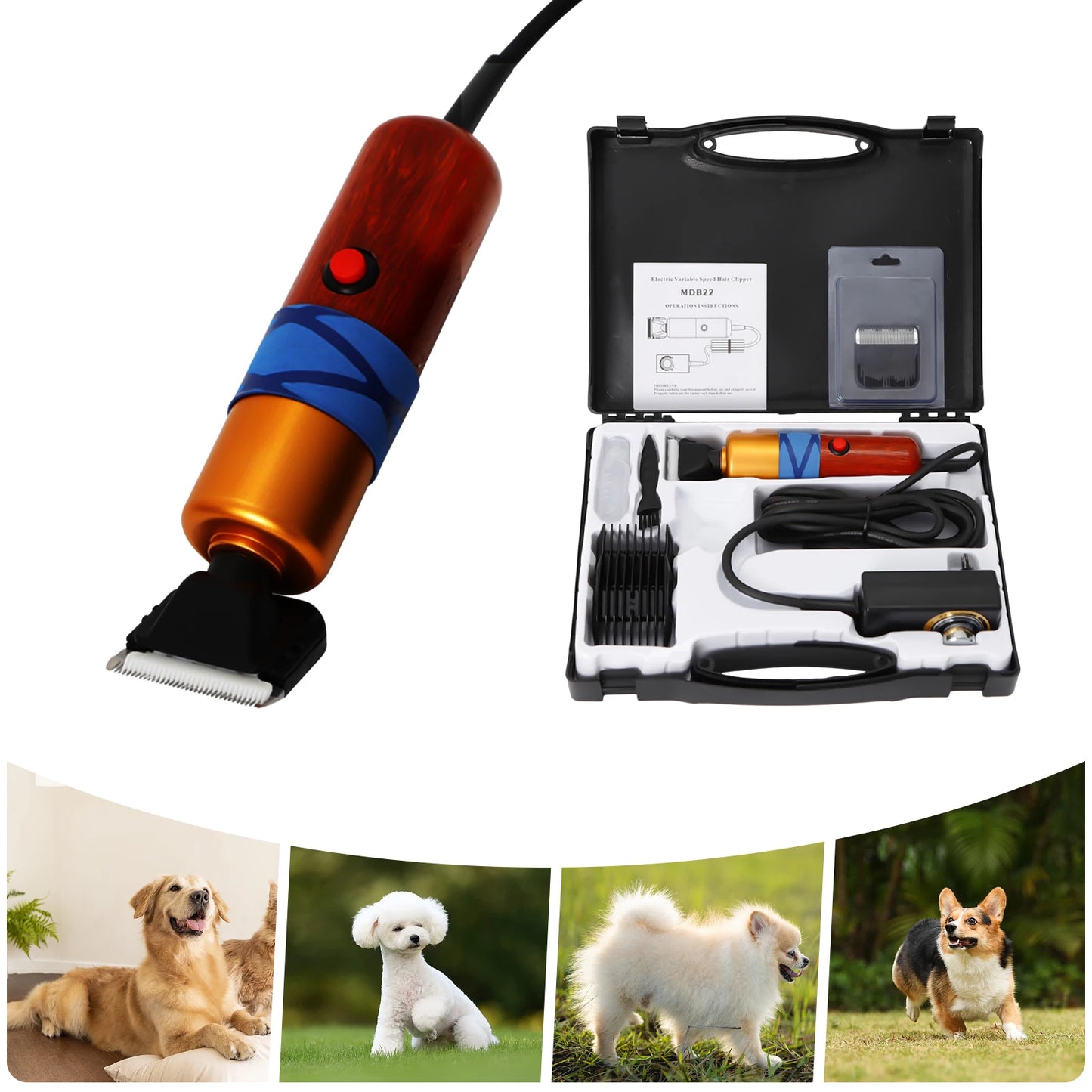 Pet Hair Clipper Low Noise Efficient Electric Variable