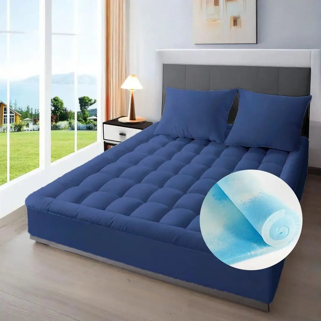 Memory Sponge Mattress Pad Extra Large Super Comfortable Breathable Soft Ultra Fine Fiber Noise Free 8-21 Inch Deep Pocket